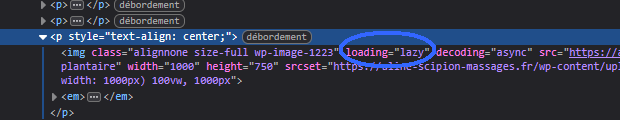 Code html img avec loading="lazy"