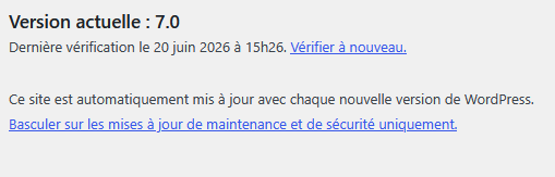 Wordpress mise à jour automatique